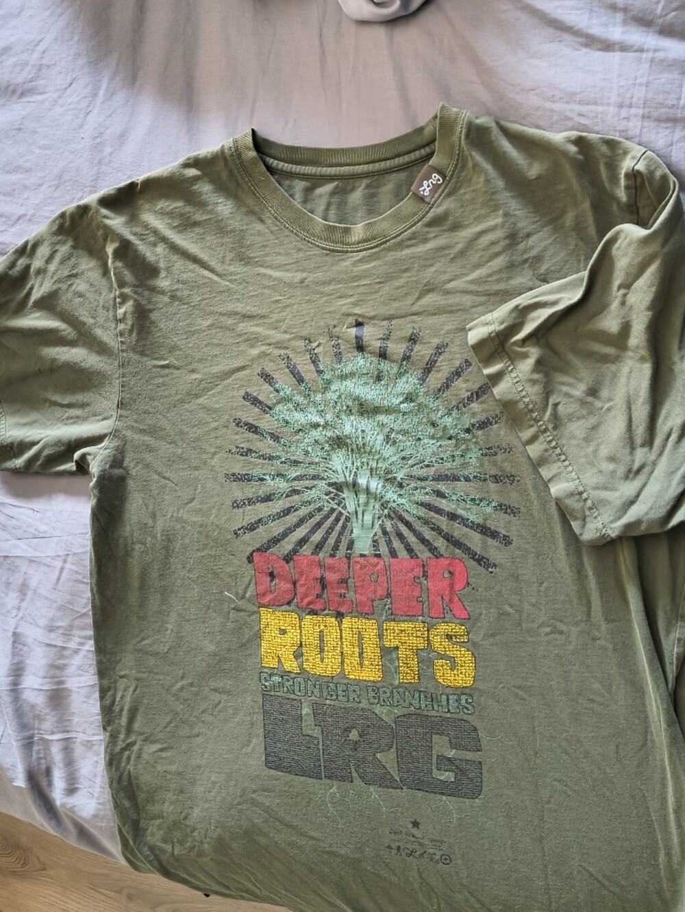 LRG Olive Green 'Deeper Roots' Graphic Tee
